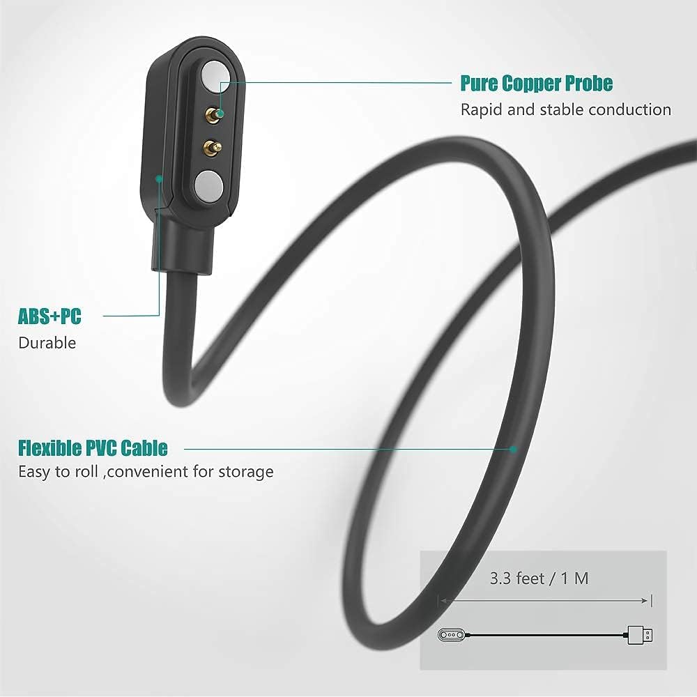 Compatible con el cargador de reloj inteligente Hwagol, cable de carga USB magnético Lamshaw compatible con reloj inteligente Hwagol Z40 de 1.85