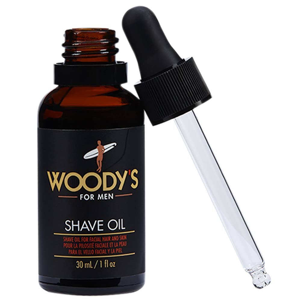 Woody’s Aceite de afeitado, pre-afeitado, aceite base para hombre, paquete de 1