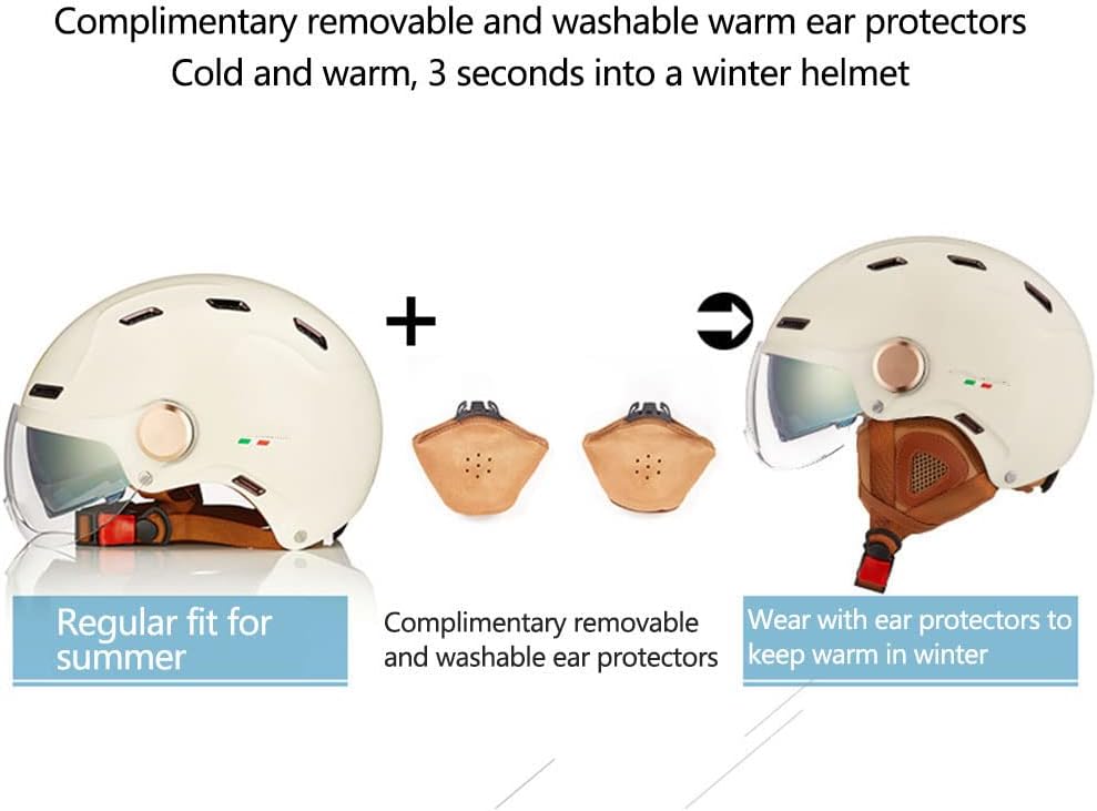 Vespa – Casco abierto retro eléctrico para motocicleta, medio casco con doble visera, certificado por DOT, para hombres y mujeres, ATV Street