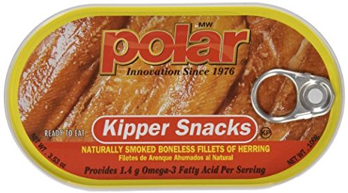 1 lata de filetes de arenque ahumados y deshuesados de Polar Kipper Snacks en lata de 3.53 onzas