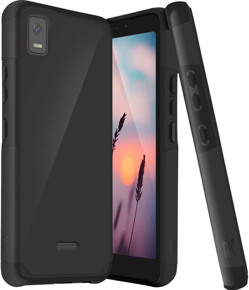 TJS Funda compatible con Cricket Debut Smart 2022, híbrida de doble capa (compatible con montaje magnético), a prueba de golpes, protección contra