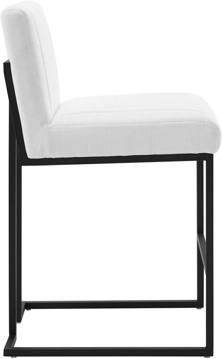 Modway Indulge Channel – Taburete de bar de tela copetuda para mostrador, color blanco