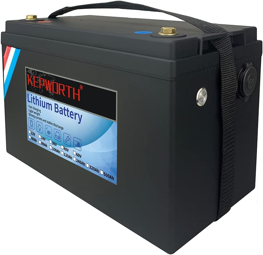 Batería LiFePO4 de 12 V 100 Ah 1280 Wh de ciclo profundo Batería recargable de fosfato de hierro y litio BMS integrado, perfecta para RV, solar,