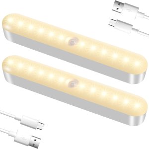 Okerich Luces LED recargables mejoradas con sensor de movimiento inalámbricas, luces de armario de larga duración con sensor de movimiento, luz con Okerich Luces LED recargables mejoradas con sensor de movimiento inalámbricas, luces de armario de larga duración con sensor de movimiento, luz con