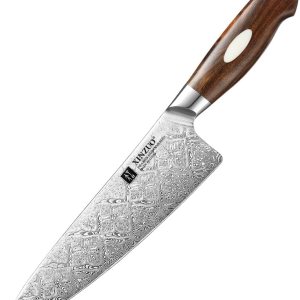XINZUO Cuchillo de chef de acero de Damasco de 8.3 pulgadas, 110 capas, cuchillo de cocina profesional forjado a mano, espiga completa, cuchillo XINZUO Cuchillo de chef de acero de Damasco de 8.3 pulgadas, 110 capas, cuchillo de cocina profesional forjado a mano, espiga completa, cuchillo