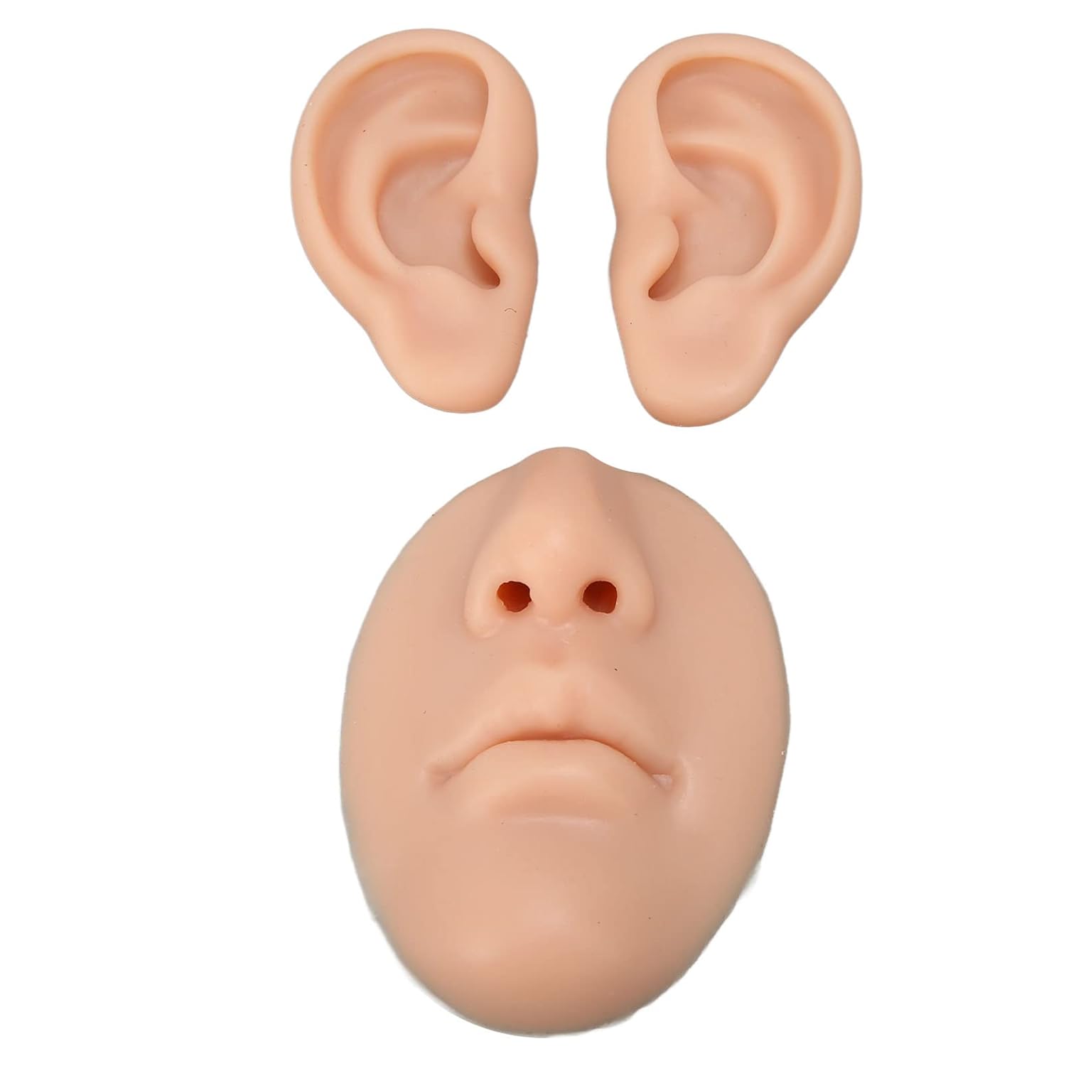 Betued Silicone Piercing Model for Novice Practice, Simulated Appearance, Realistic Experience in Nose and Ear Piercing (Medium Skin Color)