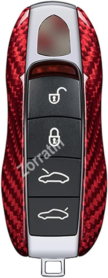 Llave de fibra de carbono para Gen1 Porsche Boxster Turbo Cayenne Panamera Macan Cayman 911 918 996 997 991, Carbono rojo, viejo