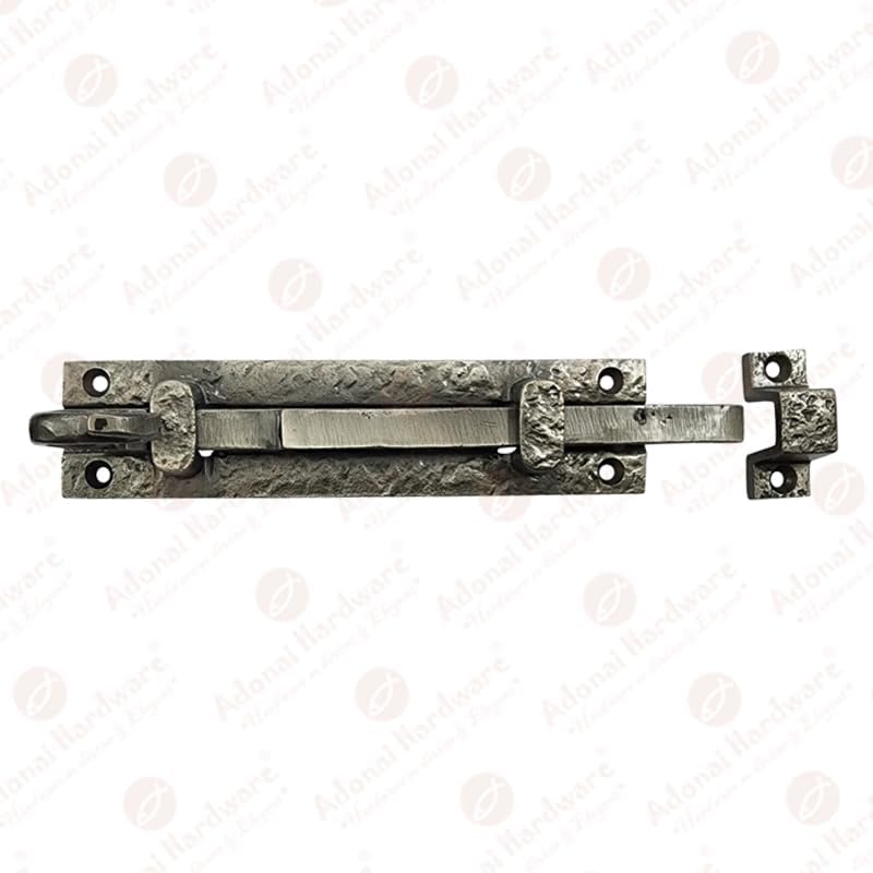 Adonai Hardware “Gazez” – Perno de puerta de hierro fundido antiguo (7 pulgadas x 1 paquete, níquel cepillado antiguo)