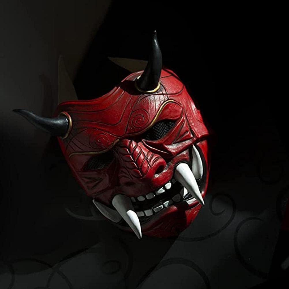 Máscara de demonio japonés malvado Kabuki Hannya, máscara de demonio Oni Samurai Kabuki, Prajna Devil, máscara facial de demonio japonés Prajna
