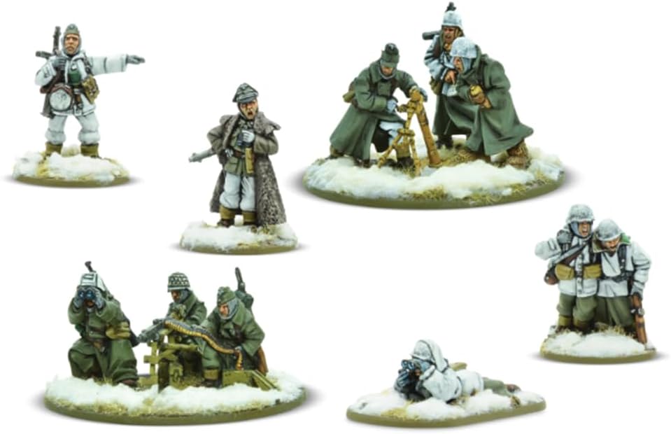WarLord Bolt Action Grupo de Apoyo del Ejército Alemán Figuras de Invierno 156 WWII Guerra Mundial Kit de Modelo de Plástico 402212009, sin pintar