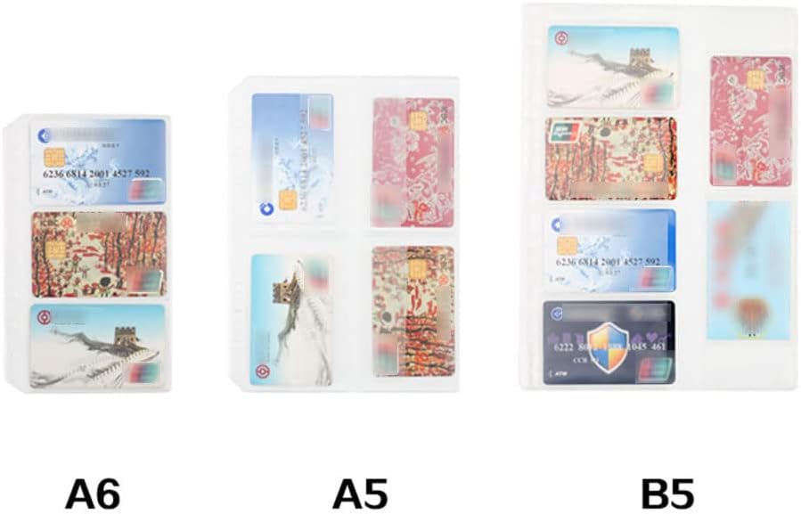 Bolsa de datos (A56 agujeros), fundas para tarjetas de visita ultra transparentes, páginas de recarga personal de doble cara para tarjetas de