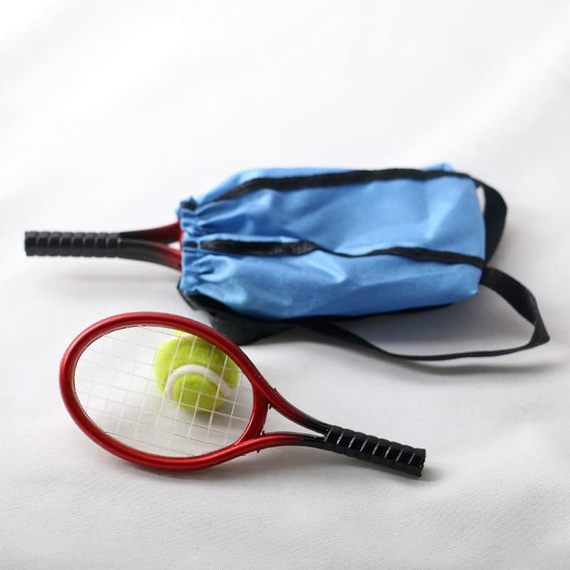 Accesorios de decoración de casa de muñecas, simulación de casa de muñecas 112, juego de 4 piezas de mini tenis con bolsa