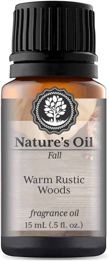 Aceite de fragancia Warm Rustic Woods (0.5 onzas líquidas) para difusores, fabricación de jabón, velas, lociones, aromas para el hogar, aerosol de