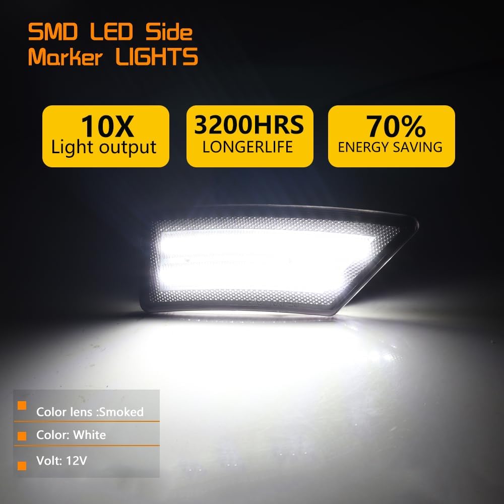 Tonsya Blanco LED para 2019 2020 2021 Ford Ranger Lariat XLT XL guardabarros led delantero parachoques marcador luces de estacionamiento