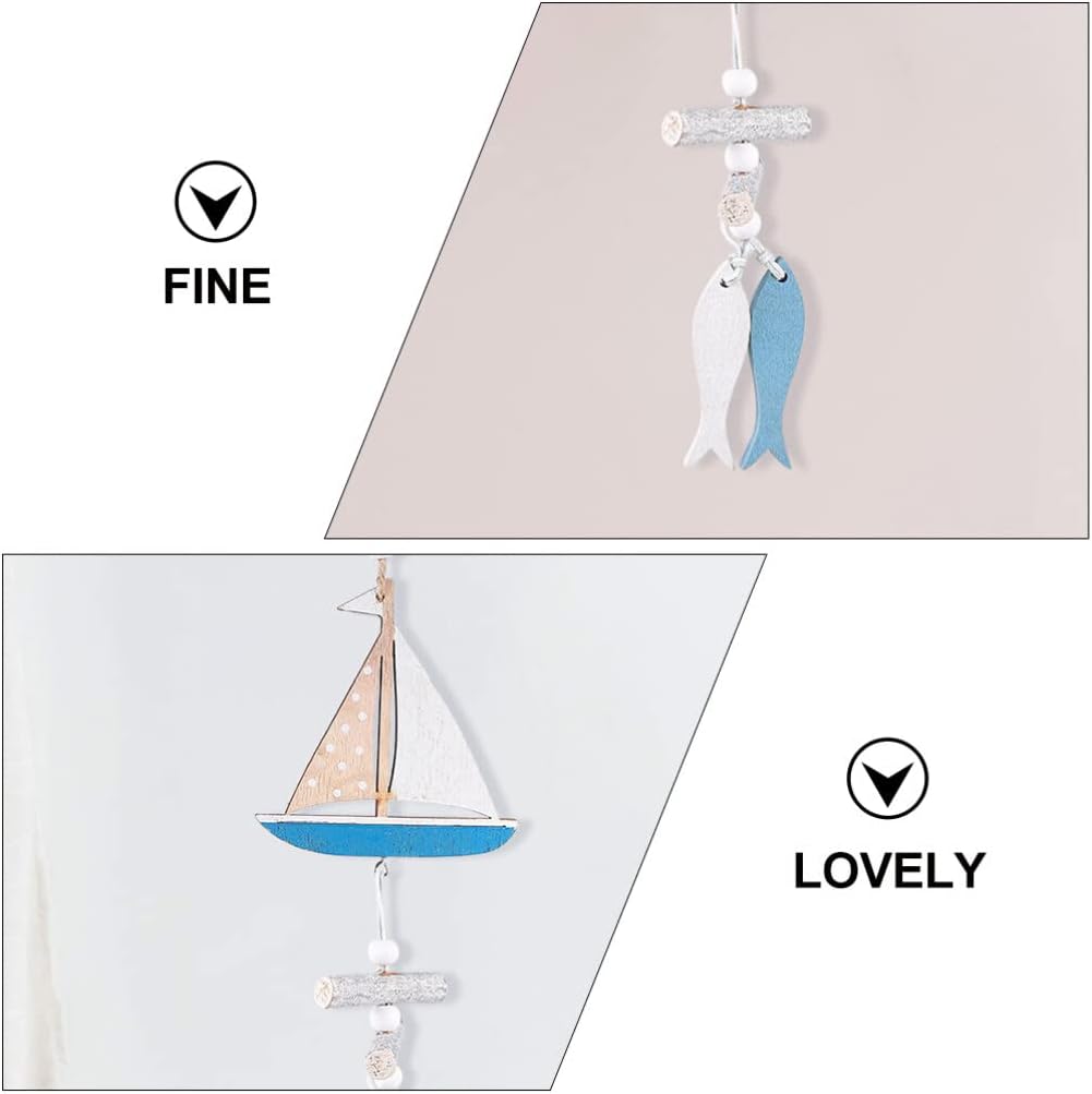 GANAZONO Decoración para el hogar, adorno de velero, 3 piezas de madera para colgar, decoración de pared para colgar en la puerta, decoración