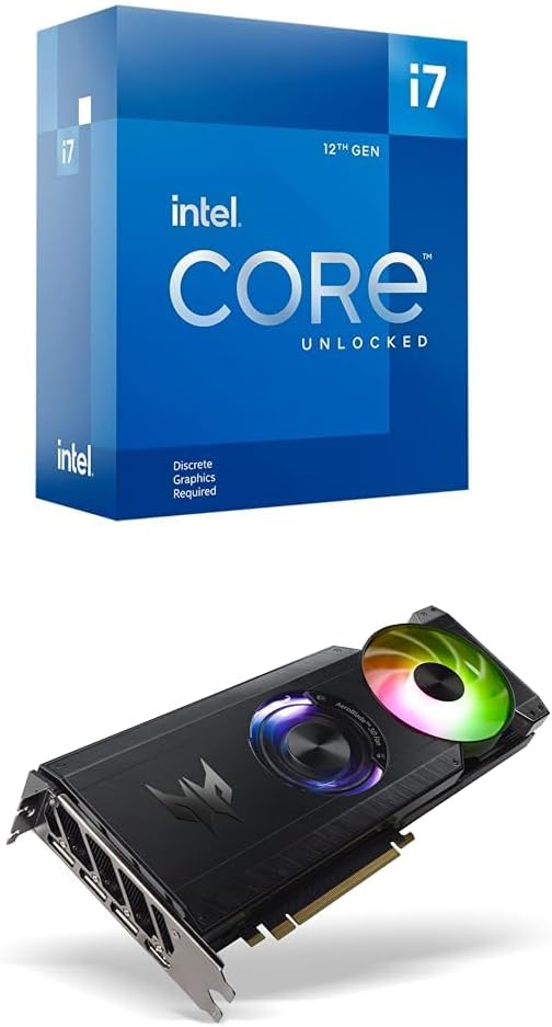 Intel Core i7-12700KF Procesador de escritorio para juegos 12 (8P+4E) núcleos de hasta 5.0 GHz desbloqueado LGA1700 Serie 600 Chipset 125W + tarjeta