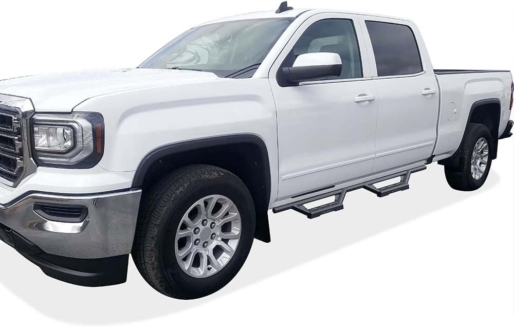 APS Drop Steps – Estribos compatibles con Chevy Silverado GMC Sierra 1500 2007-2018 Crew Cab y 2500 3500 HD 2019 Crew Cab (excluye 07 Classic)