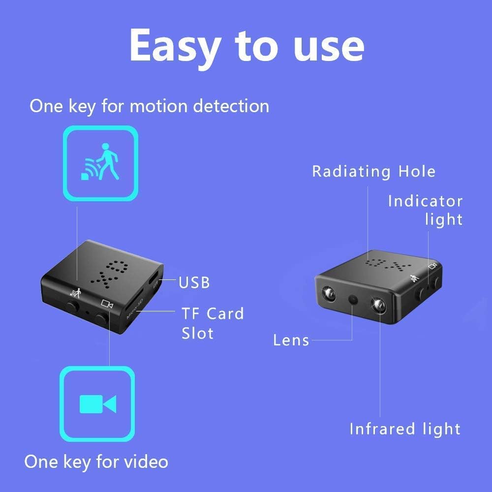 Boseyway Mini cámara espía más pequeña mini cámara XD IR-Cut Full HD 1080 p videocámara de seguridad infrarroja visión nocturna micro cámara DV