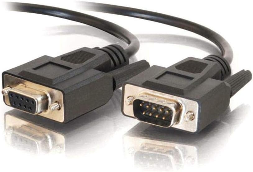 C2G Legrand – Cable de extensión DB9, cable de extensión serie RS232 negro, cable de extensión serie de 25 pies, cable de extensión serie macho a