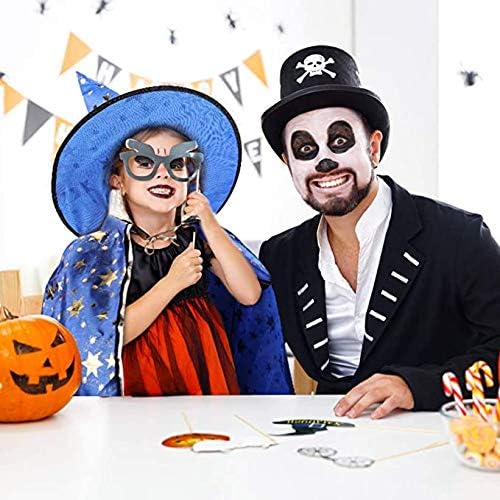 Jackcell Capa de bruja de mago con sombrero y bolsa de calabaza, accesorios de disfraz de Halloween para fiestas de cosplay de niños