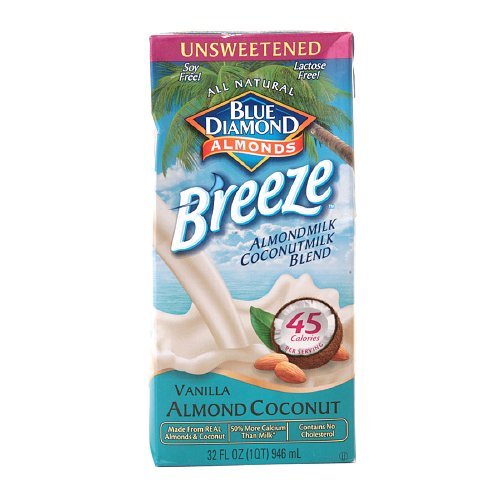 Blue Diamond Breeze – Mezcla de leche de almendras sin azúcar y leche de coco, vainilla, 32 onzas líquidas (paquete de 3)
