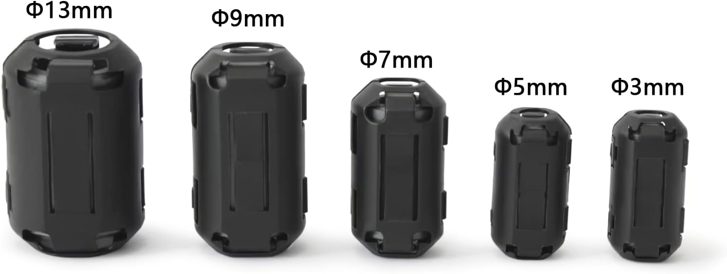 TOJOIN – 10 anillos de ferrita con clip en núcleo de ferrita RFI EMI supresor de ruido, anillos de ferrita para teléfono, TV, altavoz, radio USB,