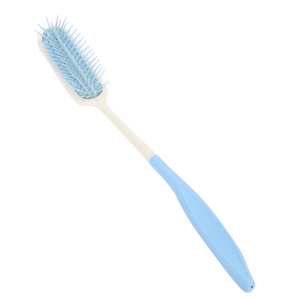 Cepillos de pelo de largo alcance, cepillo de mango largo, mango antideslizante, peine largo alcance cepillo de pelo largo azul