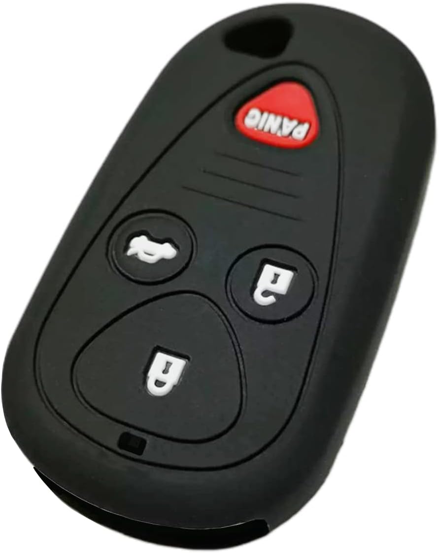 Funda de goma de silicona para llavero compatible con Acura CL EL RL TL TSX OUCG8D-387H-A OUCG8D-387H8A KOBUTAH2T (negro con blanco+negro con rojo)