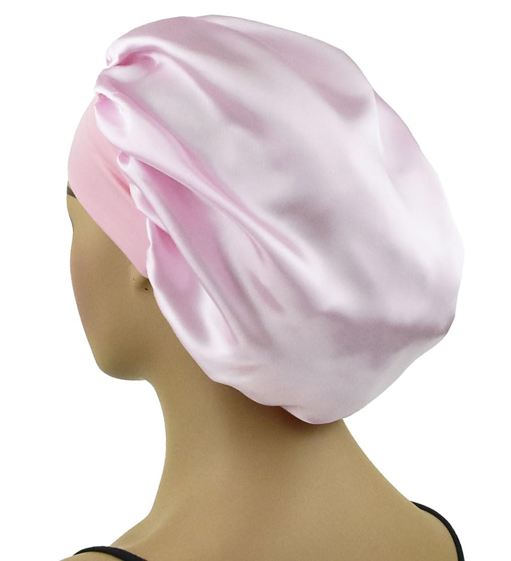 Gorro de satén para dormir, cubierta de cabello rizado, gorro de seda para dormir para mujeres, gorro de seda para dormir, gorra de noche de banda