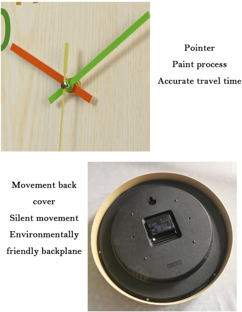 Reloj de pared 12” Wall Clock for Living Room Decor, Large Number Easy to Read, Wood Grain Design Silent Non-Ticking Round Wall Clock for Kid’s