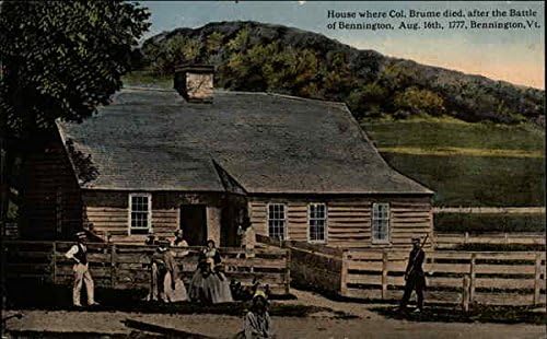 House where Col. Brume died Bennington, Vermont VT Original Antique Postcard