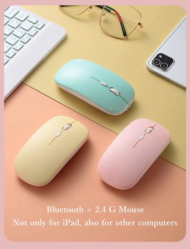 Funda de teclado para iPad Pro de 12.9 pulgadas, 6, 5, 4 generación, teclado a color, tecla redonda, lindo color caramelo, Bluetooth, funda de