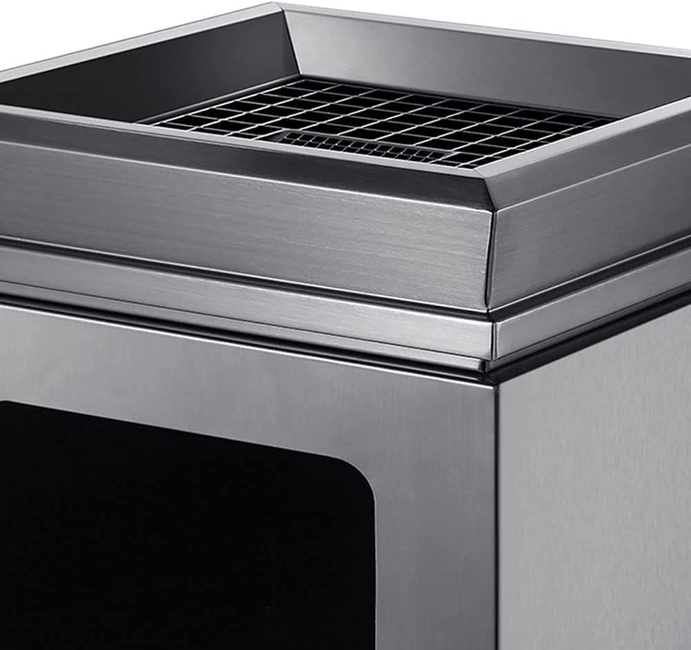 TISTIK Bote de basura – Bote de basura industrial de acero inoxidable para exteriores, contenedor de basura de pie para el suelo, cenicero exterior