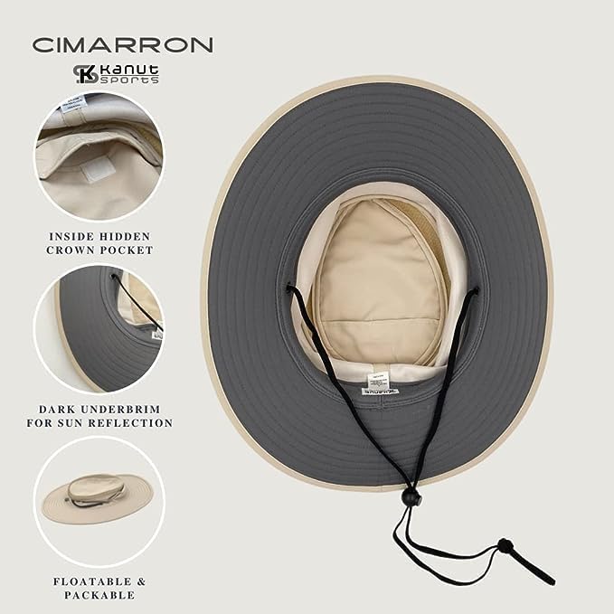 KANUT SPORTS Cimarron Safari Sun Hat con ala ancha protección solar sombrero de verano para mujeres y hombres