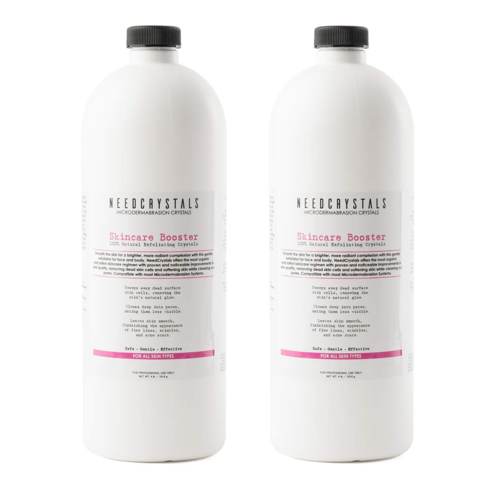 NeedCrystals Cristales de microdermoabrasión para máquinas, paquete de 2, tratamiento exfoliante facial totalmente natural para piel opaca o seca,