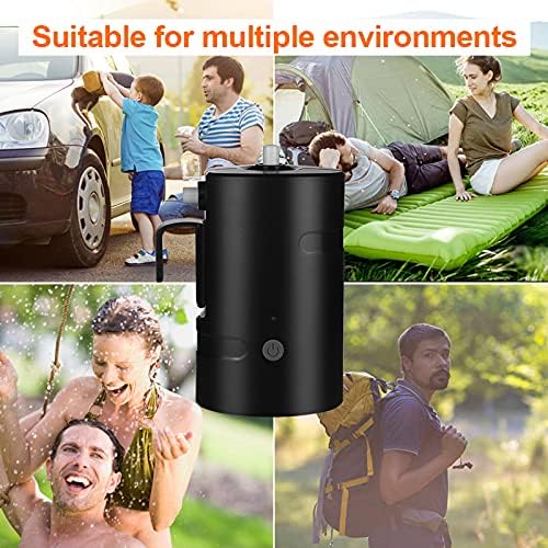 Ducha portátil al aire libre, 2 modos de flujo, bomba de ducha alimentada por batería de 4400 mAh para senderismomochilero, viajes, playa, mascotas,