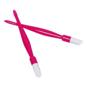 BMC 10pc Mango de plástico Nail Art Herramienta de punta de goma duro cutículas limpiador BMC 10pc Mango de plástico Nail Art Herramienta de punta de goma duro cutículas limpiador