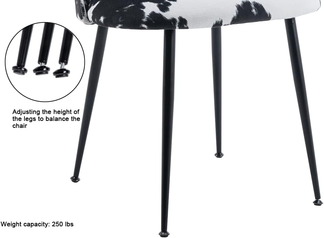 Guyou Juego de 2 sillas de comedor tapizadas de tela, sillas laterales modernas para invitados, respaldo redondo, sillas decorativas modernas con