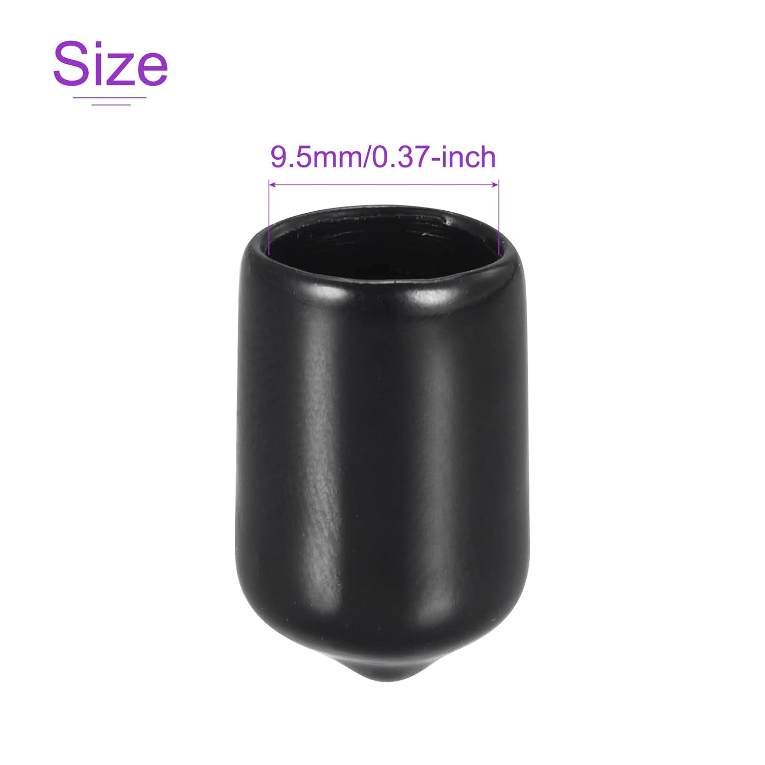 DMiotech Paquete de 80 protectores de rosca de tornillo negros de 38 pulgadas de diámetro interior, tapas de goma para pernos de tornillo para
