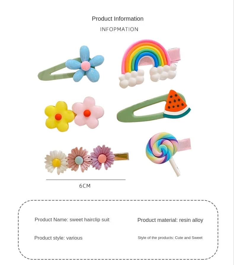 28 pinzas para el cabello de frutas arcoíris dulces, pinzas para el cabello de colores, accesorios para el cabello, horquillas para niñas, bebés,
