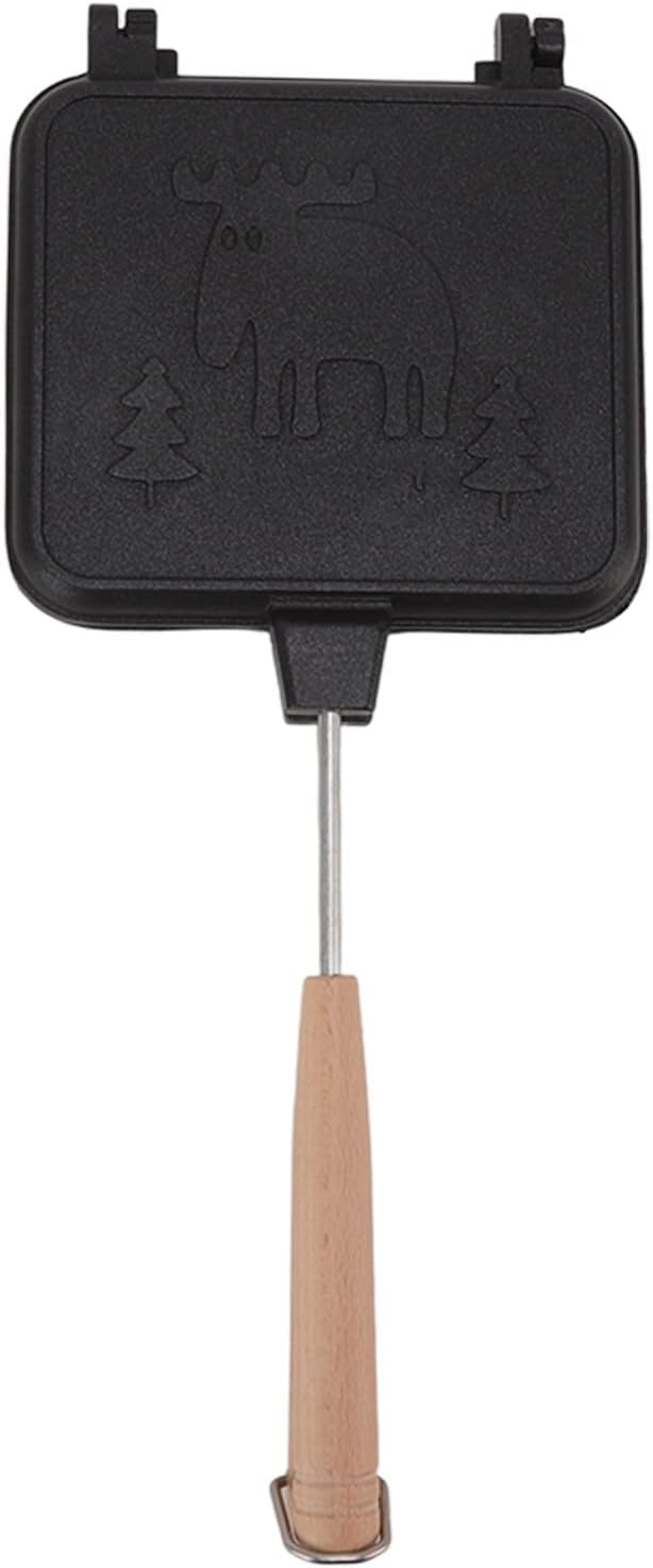 Sartén para sándwich, doble cara a prueba de palillos con mango desmontable para bistec, pan, huevo