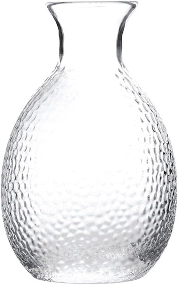 UPKOCH Botella de vidrio para sake japonés, botella de cristal de sake tradicional, jarra de vino chino, jarra de servir sake refrigerada, jarras de
