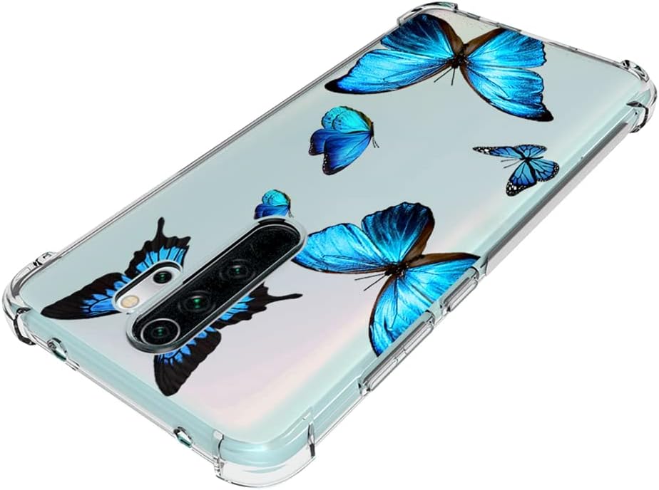 Zoeirc Funda para Redmi Note 8 Pro M1906G7I Funda transparente para niñas y mujeres, TPU suave a prueba de golpes, funda protectora transparente