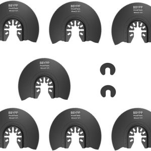 7 hojas de sierra oscilantes semicirculares para cortar madera plástico metal suave, 3-12 pulgadas (3.465 in) oscilantes multiherramienta cuchillas 7 hojas de sierra oscilantes semicirculares para cortar madera plástico metal suave, 3-12 pulgadas (3.465 in) oscilantes multiherramienta cuchillas