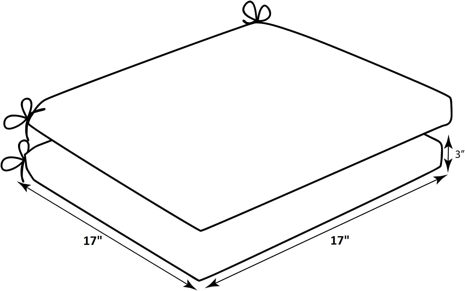 QILLOWAY Cojines de asiento para interiores y exteriores, almohadillas cuadradas de espuma para sillas de comedor, para todo tipo de clima, 17 x 17