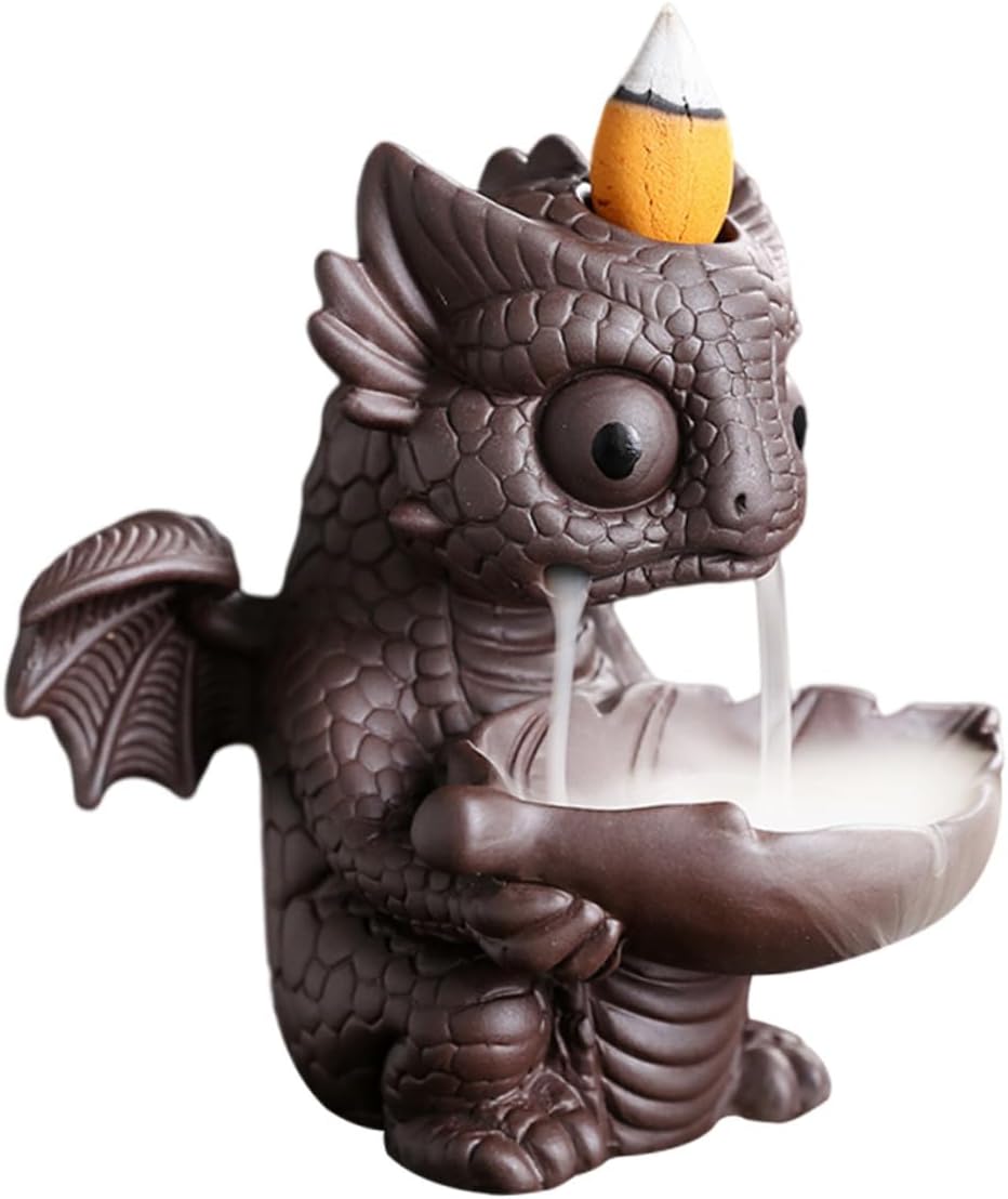 Quemador de incienso de dinosaurio, cascada de mesa, decoración de escritorio, decoración del hogar, soporte de incienso de reflujo, cascada de
