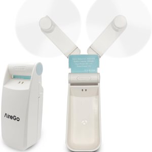 AireGo Mini ventilador de mano portátil, plegable, batería recargable por USB, dos velocidades de viento, viajes, al aire libre, deportes, oficina AireGo Mini ventilador de mano portátil, plegable, batería recargable por USB, dos velocidades de viento, viajes, al aire libre, deportes, oficina