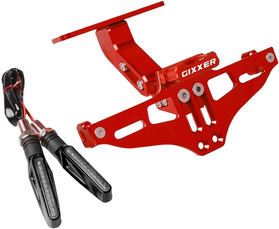 Para Suzuki para GIXXER 150 155 para GIXXER SF 250 para GIXXER F150 Soporte de matrícula con cola ligera eliminador de guardabarros (color C negro)