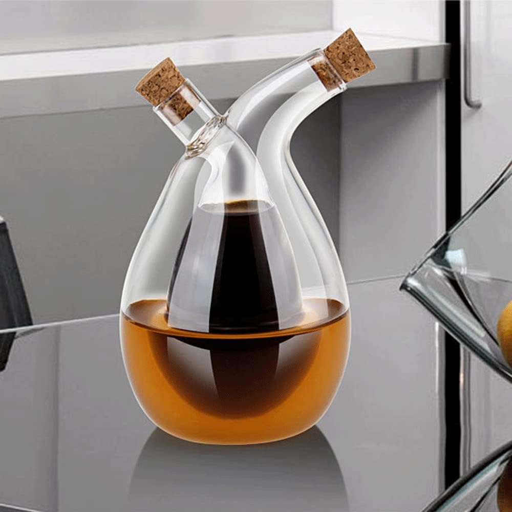 Dispensador de aceite de oliva y vinagre, dispensador de aceite de oliva y vinagre de vidrio, dispensador de aceite y vinagre de cocina, recipiente