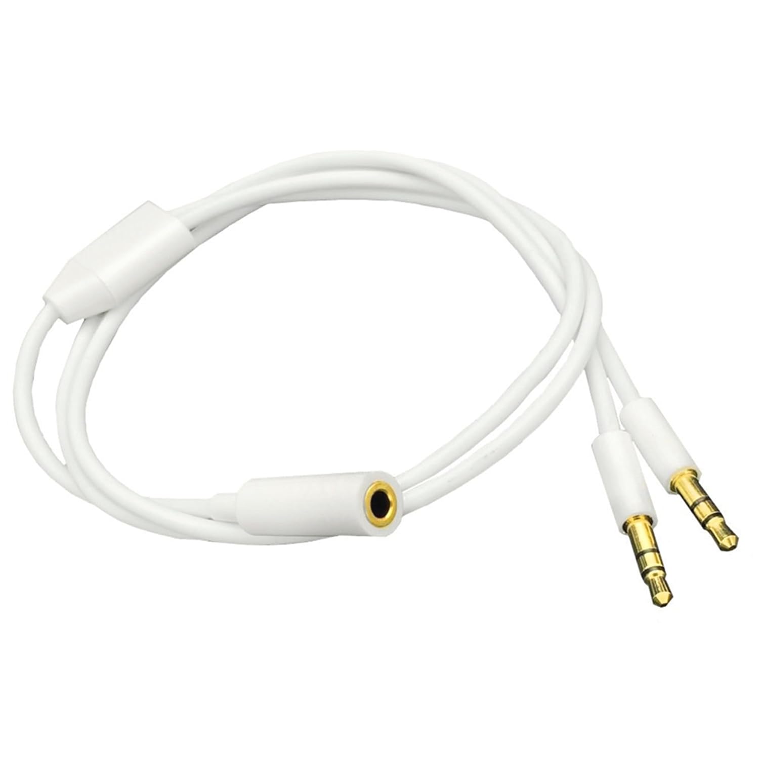 Divisor de audio para auriculares de 0.138 in, 1 hembra a 2 macho, TRS Y, cable divisor de 0.138 in, conector estéreo chapado en oro para PC,